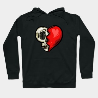 Heart Skull Valentines Halloween Cartoon Logo Hoodie